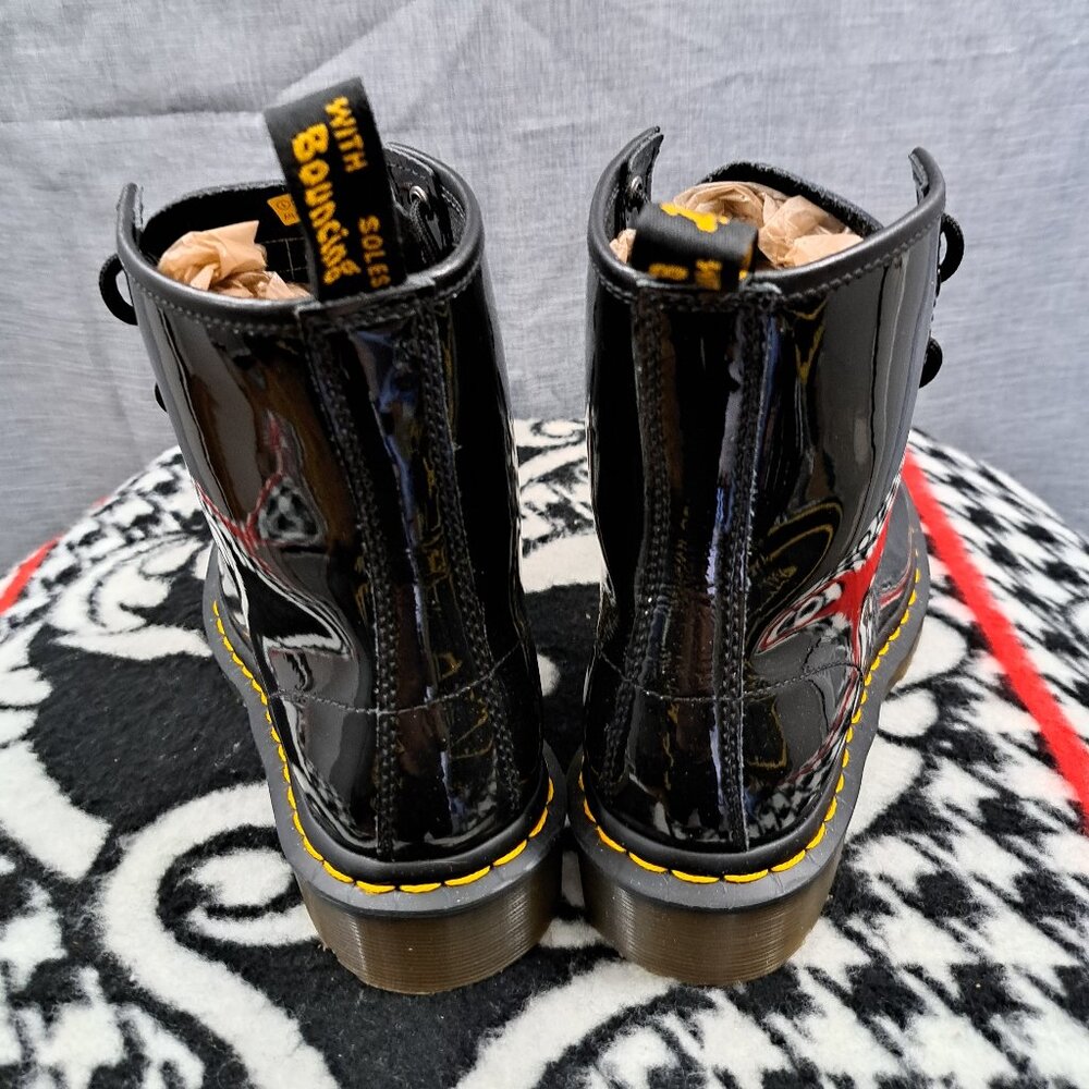 %Dr. Martens Women 11821 Combat Boots Sz 6 Black / D7 - Picture 5 of 9